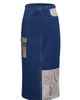 Patchwork Denim Midi Skirt - thumbnail