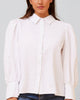 Maxine Shirt Fitted Long Puffy Sleeves Solid - thumbnail