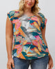 Lolita Top Plants Multi-Color Print Cuff Cap Sleeves - thumbnail