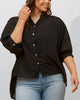 Roxanne Oversized Semi-Sheer Shirt Blouse Solid - thumbnail