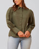 Maxine Shirt Fitted Long Puffy Sleeves Solid - thumbnail