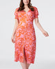 Paula Bodycon Dress Floral Print Orange - thumbnail