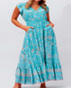 Larissa Maxi Dress Floral Print Front Slit Blue - thumbnail