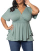 Marcy Wrap Peplum Top - thumbnail