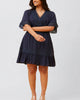 Paloma Short Dress Embroidered Details Solid - thumbnail