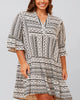 Louise Dress Geo Aztec Print V-Neck - thumbnail