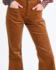 Flare Leg High Waisted Corduroys Pants In Camel - thumbnail