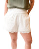 Ferris Embroidered Shorts In White - thumbnail
