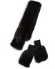 Faux Fur Pull Through Scarf And Mitten Set In Black - thumbnail