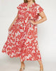 Floral Maxi Dress - Plus In Red - thumbnail