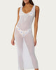 Fishnet Maxi Dress In White - thumbnail