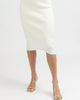 Front Wrap Midi Skirt In White - thumbnail