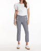 Gigi Gingham Kick Flare Pant In Navy/White - thumbnail