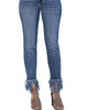 High Rise Frayed Hem Relaxed Fit Jean In Dark Wash - thumbnail