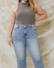High Rise Straight Jeans In Blue - thumbnail