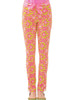 Gripeless Cotton Spandex Jeans - Piazza In Lime/Pink - thumbnail