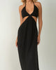 Goddess Maxi Cut Out Halter Dress In Black - thumbnail