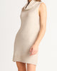 Giselle Sleeveless Turtleneck Dress In Light Taupe - thumbnail
