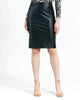Liquid Leather Pencil Skirt In Black - thumbnail