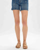 High Waist Seaming Detail Shorts (Plus) In Blue - thumbnail