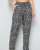 Leopard Print Straight Leg Pants In Grey - thumbnail