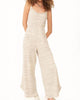 Last Dance Twist Back Sweater Rib Jumpsuit In Oat - thumbnail