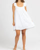 Linen Ruffle Strap Mini Dress In Optic White - thumbnail