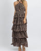 Hyland Floral Frill Maxi Dress In Black - thumbnail