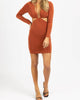 Longsleeve Open Side Mini Dress In Autumn - thumbnail