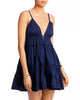 Katrina Tiered Mini Dress In Navy - thumbnail