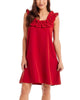 Larkin Ruffle Dress In Red - thumbnail