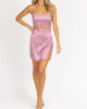 Lace Trim Satin Mini Dress In Berry - thumbnail