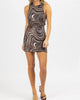 Lacer Neck Knit Dress In Black/Brown - thumbnail