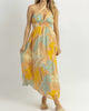 Lemonade Breeze Crossover Midi Dress In Yellow - thumbnail