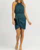 Jacquard Buckle Mini Dress In Teal - thumbnail