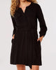 Long Sleeve Utility Dress In Black - thumbnail