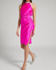 Misty Satin Midi Skirt In Hot Pink - thumbnail