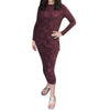 Midi Skirt In Maroon - thumbnail
