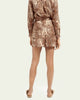 Printed Linen Shorts In Brown - thumbnail