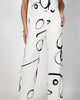 Printed Palazzo Trouser In Off White/Navy - thumbnail