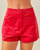 My Takeaway Corduroy Shorts In Red - thumbnail