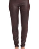 Microfiber Leather Pant In Brown - thumbnail