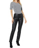 Pull On Pleather Pants In Black - thumbnail
