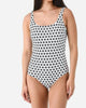 Printed Tank One Piece Swimsuit In Black/White - thumbnail