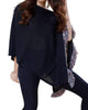 Natalia Fringe Shawl In Navy - thumbnail