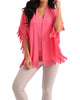 Nea Fringe Kashmira Shawl In Fuchsia - thumbnail