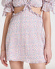 Phoebe Floral-Print Cutout Satin Chiffon Mini Dress In Blue Floral - thumbnail