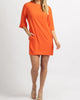 Pocket Tunic Dress In Orange - thumbnail