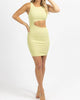 One-Sided Cutout Mini Dress In Lime - thumbnail