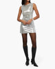 Muscle Tank Mini Dress In Silver - thumbnail